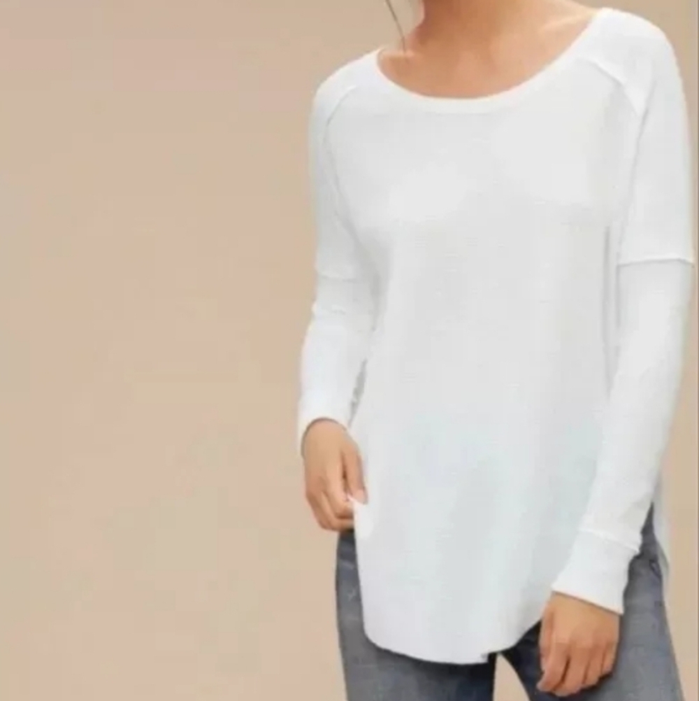TNA White Thermal Knit Alder Long Sleeve Tee